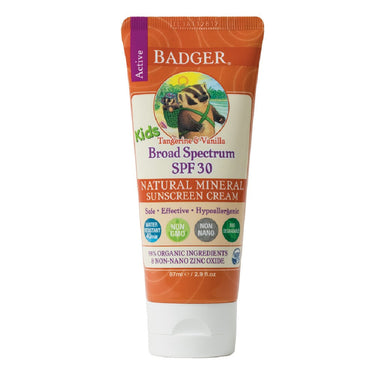 Sunscreen Cream Kids - Tangerine & Vanilla SPF30 - Badger